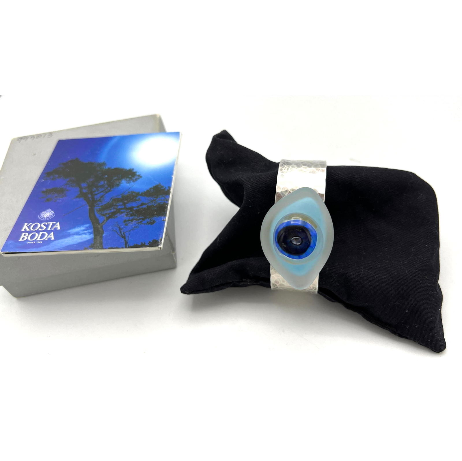 KOSTA BODA Sterling Silver Art Glass Bracelet. MONICA BACKSTRUM, designer. HALO Series, limited edit (1 of 9)