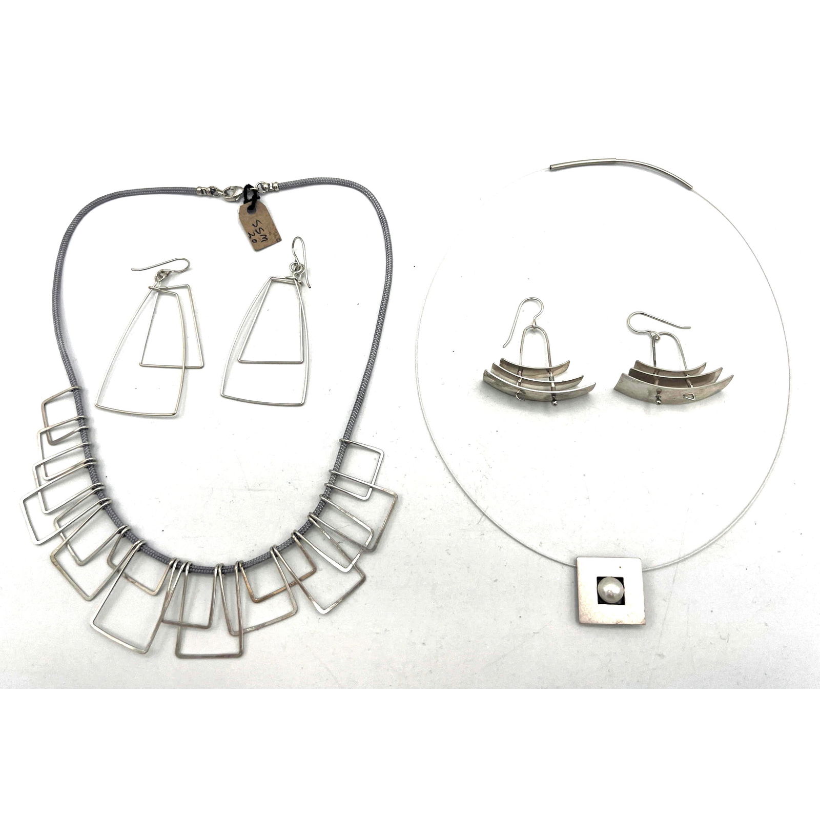 Collection Artisan Studio Sterling Jewelry. Two Necklaces. Two Pair Earrings. Both necklaces feature (1 of 7)