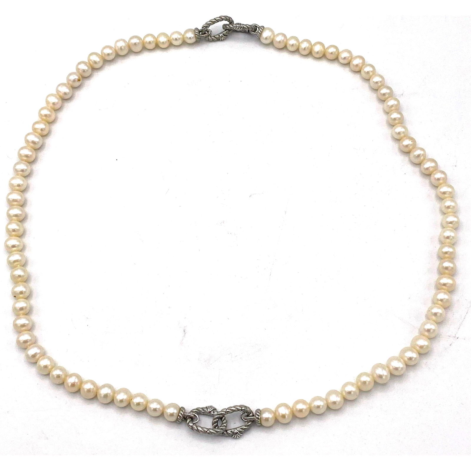 2pc JUDITH RIPKA Pearl Bead Sterling Necklaces. Rope Clasps. Necklaces can be worn separately ( a sh (1 of 8)