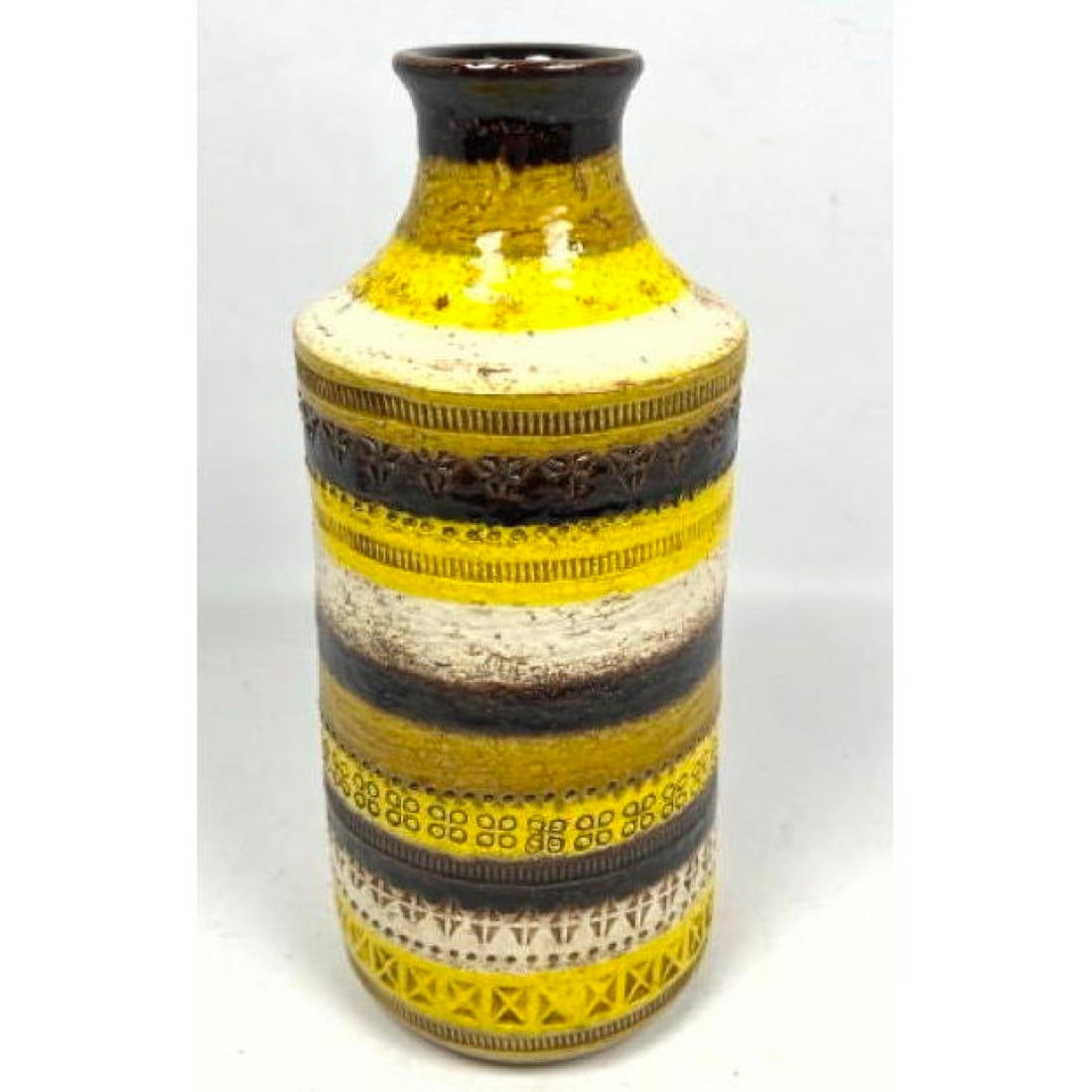 Aldo Londi Bitossi Italian Glazed Ceramic Vase Italy.  Rosenthal Netter Label. (1 of 10)