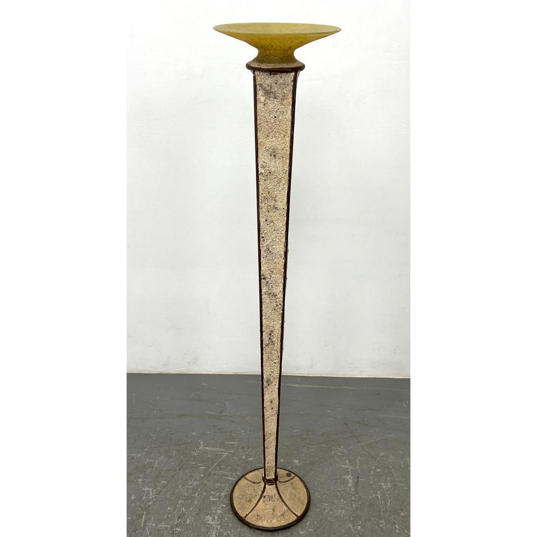 SARREID LTD Modernist Tall Floor Sculpture. Crackle Glass Top Element. Marked BILLY MOON for SARREID (1 of 19)