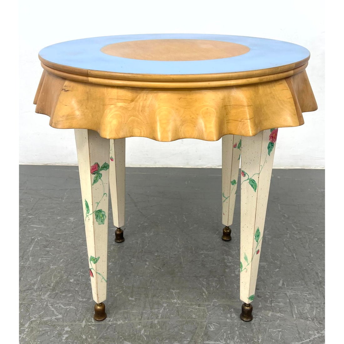 Mackenzie Childs Bottle Cap Occasional Table.  Painted design. (1 of 11)