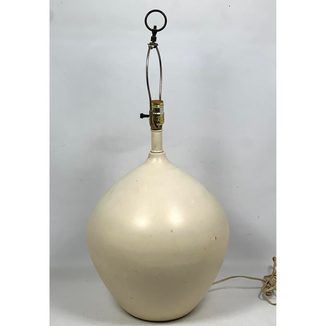 Large BOSTLUND Bulbous pottery lamp. Unsigned. (1 of 10)