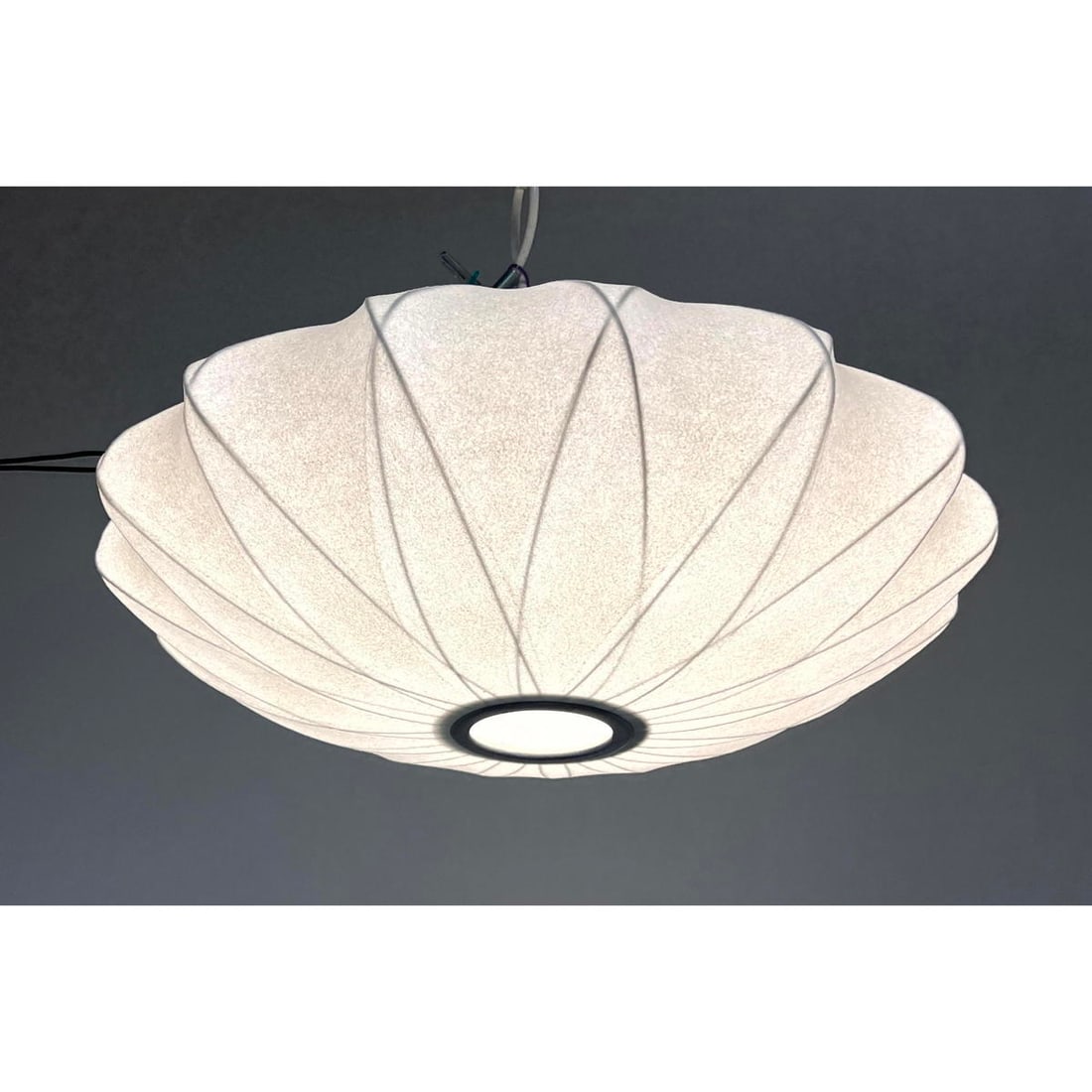 GEORGE NELSON for HERMAN MILLER 22" Bubble Lamp. Criss Cross Frame Bubble Shade Pendant Lamp by Nels (1 of 14)