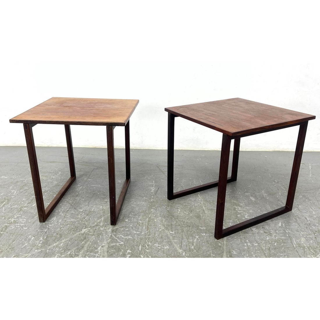 2pc KAI KRISTIANSEN Rosewood Side Tables. Set of Nesting Tables. (1 of 8)