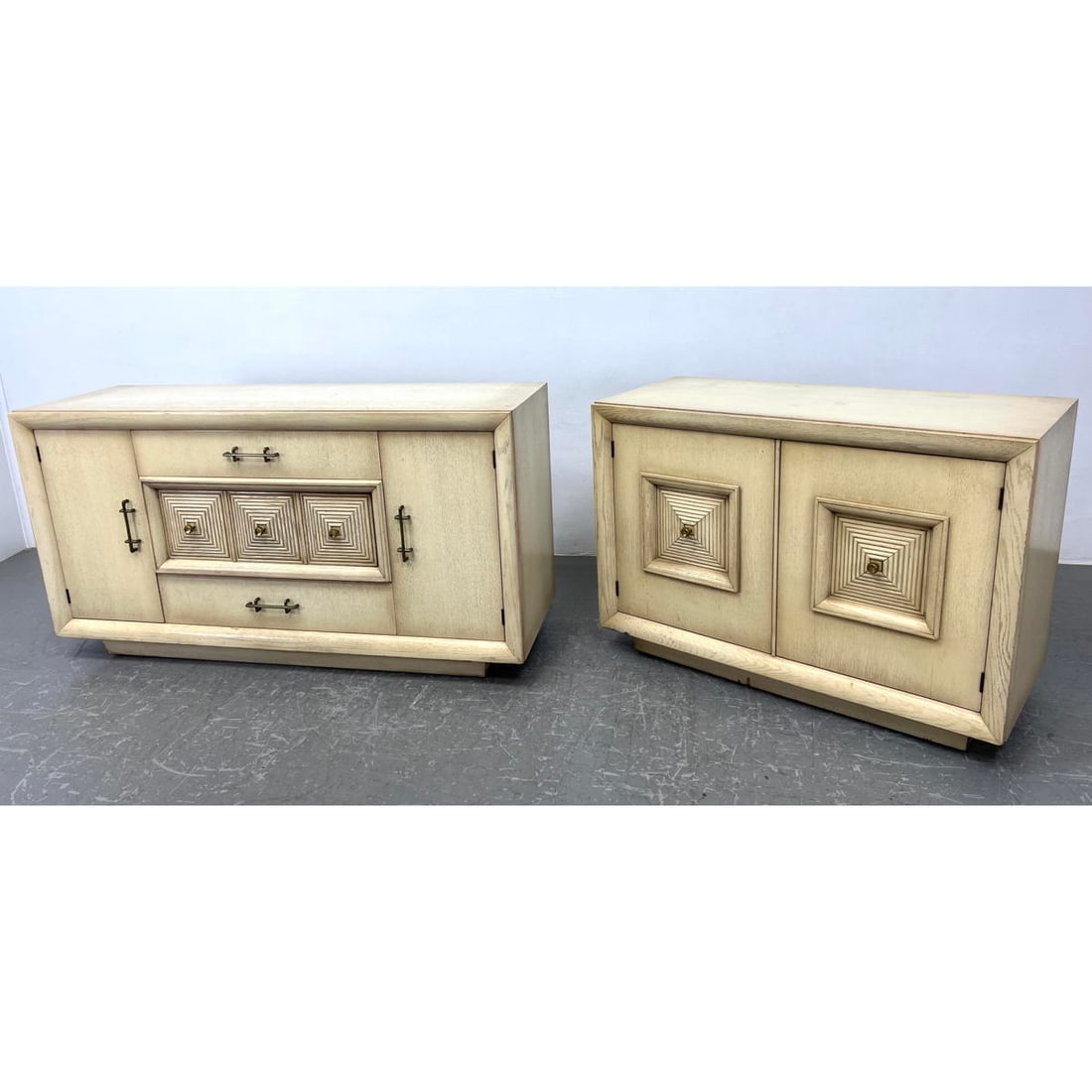 2pcs Mid Century Modern Server Sideboard cabinets.  Blond wood. (1 of 20)