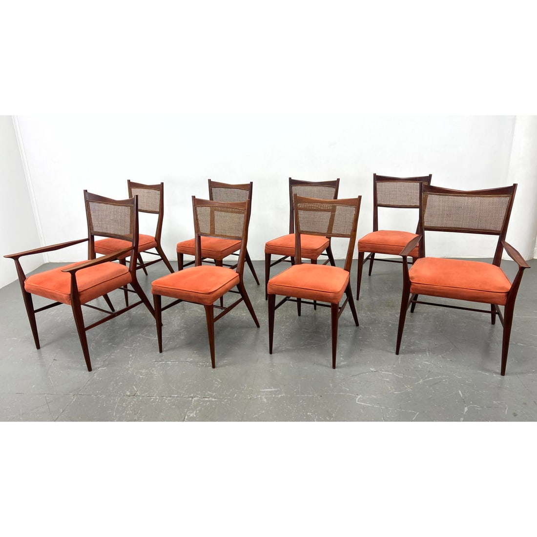 Set 8 Paul McCobb Dining Chairs.  Cane Backs. (1 of 16)