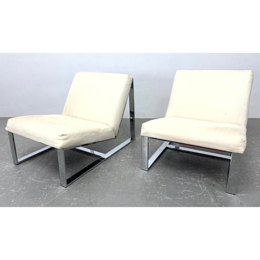 Pair Milo Baughman EZ rider armless lounge chairs (1 of 13)