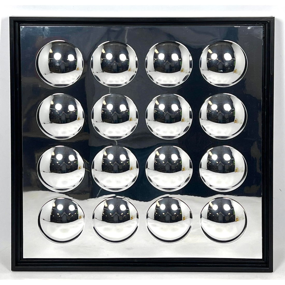 Dimpled Plastic Mirrored Art. Framed. Modernist Wall Art. (1 of 10)