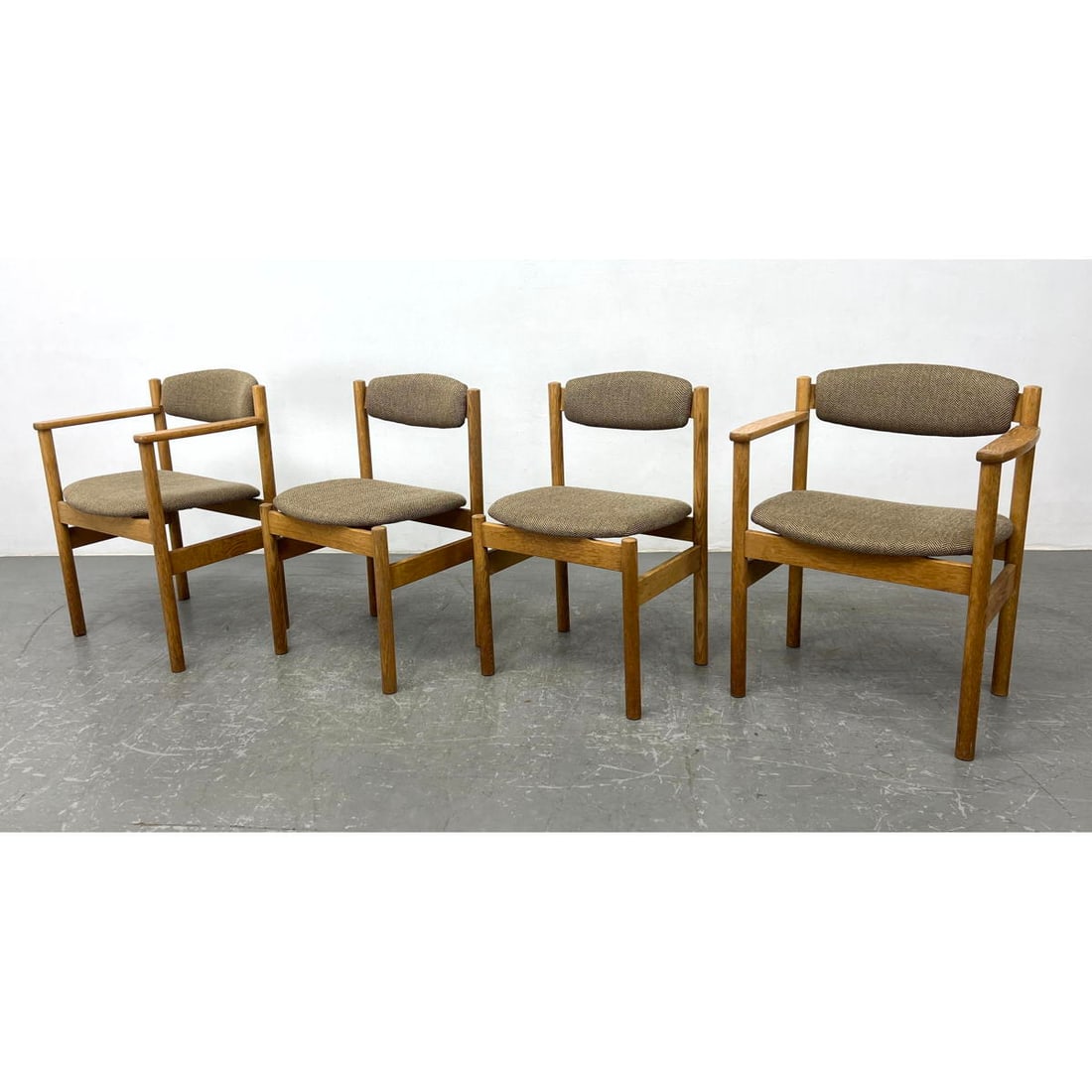 Set 4 60s Danish Modern Denmark Oak Frame Dining Chairs by Jorgen Baekmark for Fdb Mobler (1 of 12)