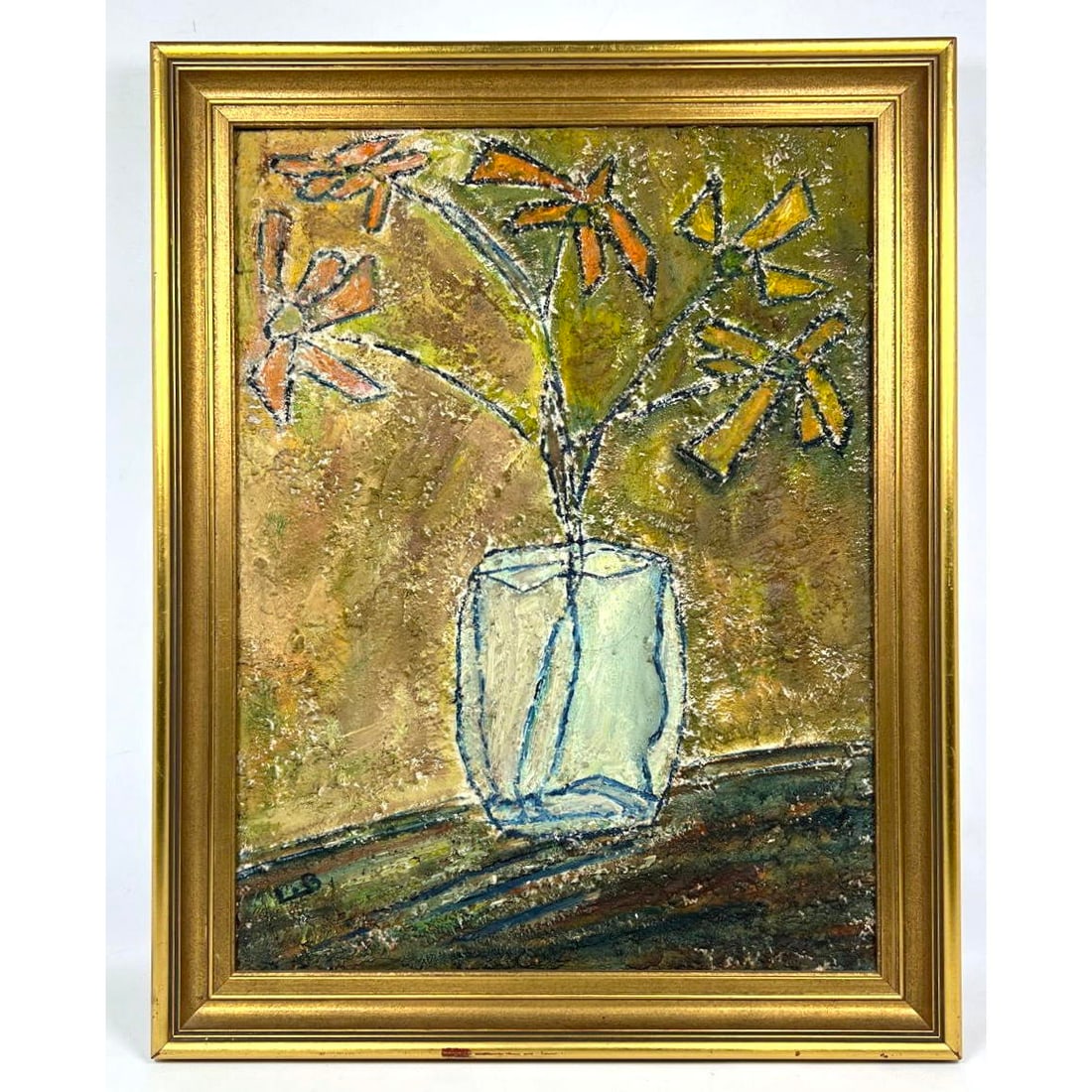 Bernard Buffet Style Still Life Painting on Canvas. Initialed. 1963 (1 of 11)