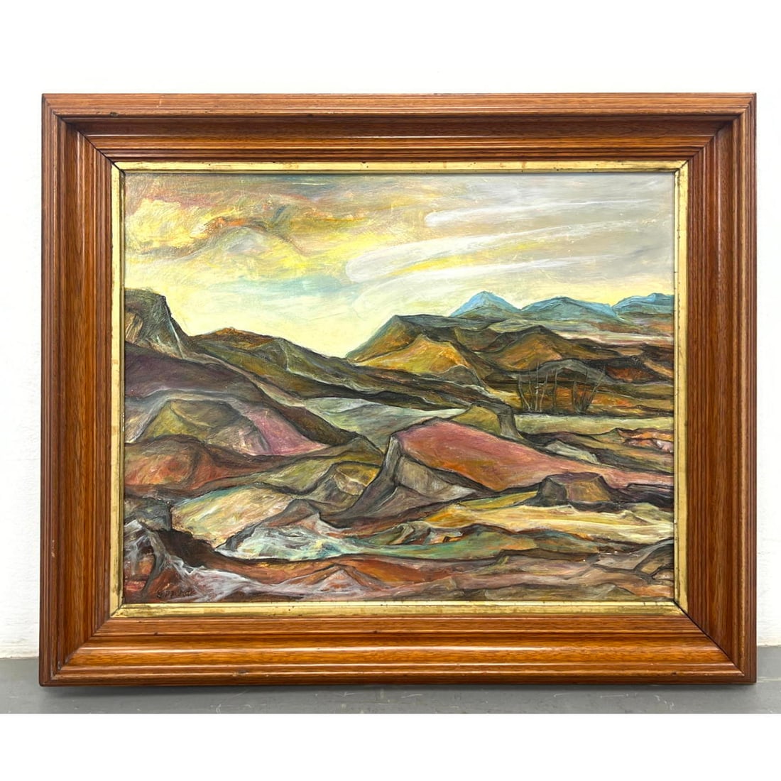 EVERETT SPRUCE Modernist mountain landscape painting on panel. (1 of 7)