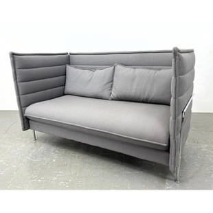 Vitra ALCOVE SOFAby Ronan and Erwan Bouroullec. Two seater love seat.: Vitra ALCOVE SOFAby Ronan and Erwan Bouroullec. Two seater love seat. Dimensions: Height: 39 inches, Width: 62.5 inches, Depth: 33.5 inches. - Seat Height: 17.5 inches ---