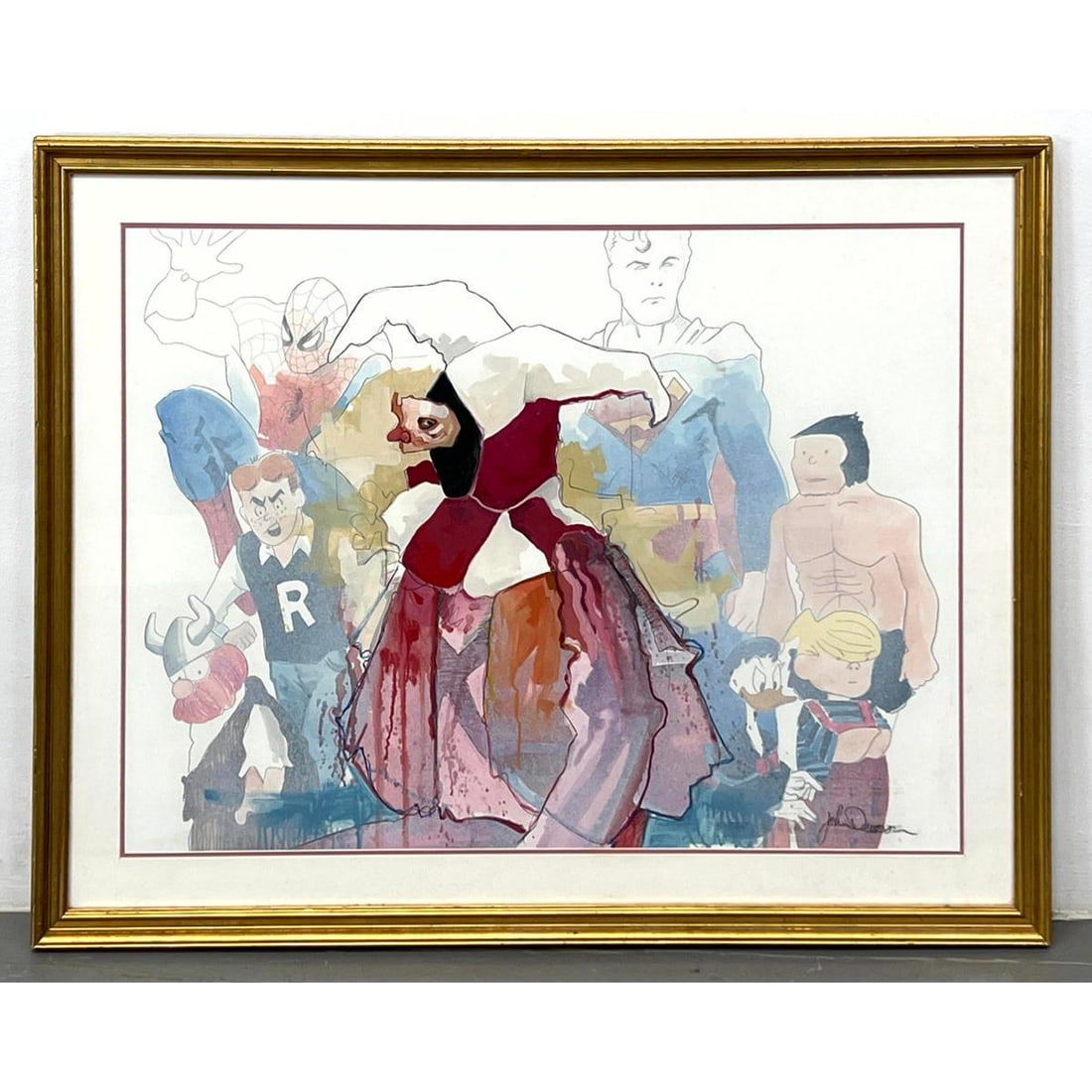 John Dawson Lithograph Print. Comics and Super Heros. Spider Man, Haggar, Archie, Superman, Donald D (1 of 20)