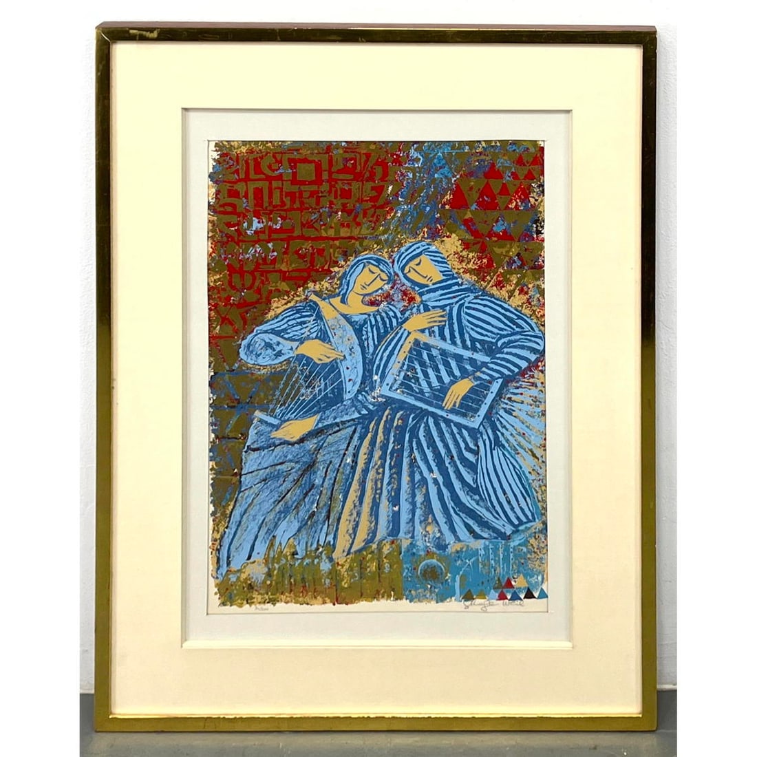 Shraga Weil Signed and Numbered Lithograph Print. Harpists 30/200 (1 of 9)