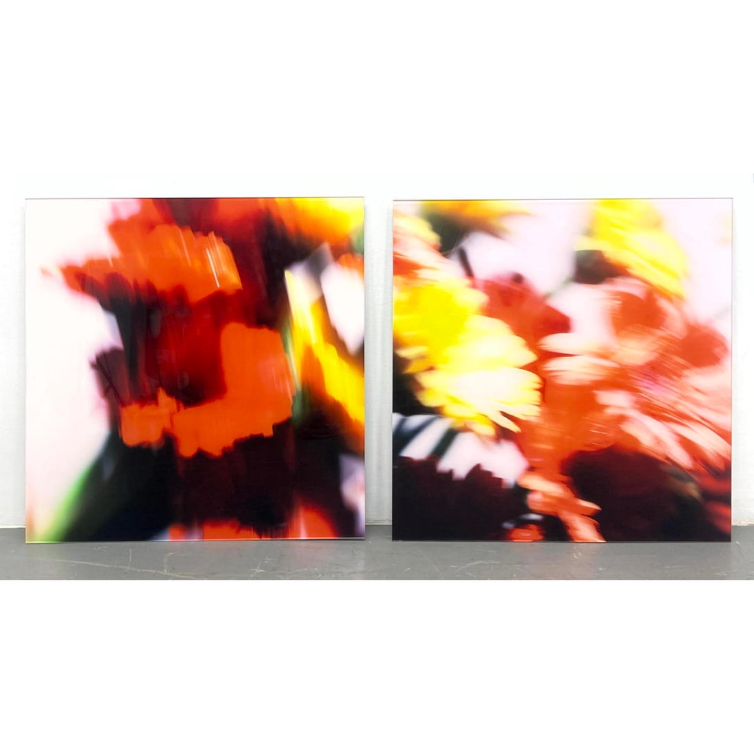 2pcs Roberto Dutesco Acrylic and Metal Photographic Prints. Signed and dated.  Abstract Flowers. (1 of 7)