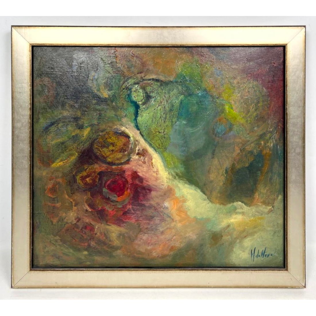 H.DeNeve Abstract Modern Painting.: H.DeNeve Abstract Modern Painting. Dimensions: Height: 18 inches, Width: 19 inches, Depth: 1.5 inches. --- US Packing and Shipping charge: In house shipping available. Will be calculated once destinat