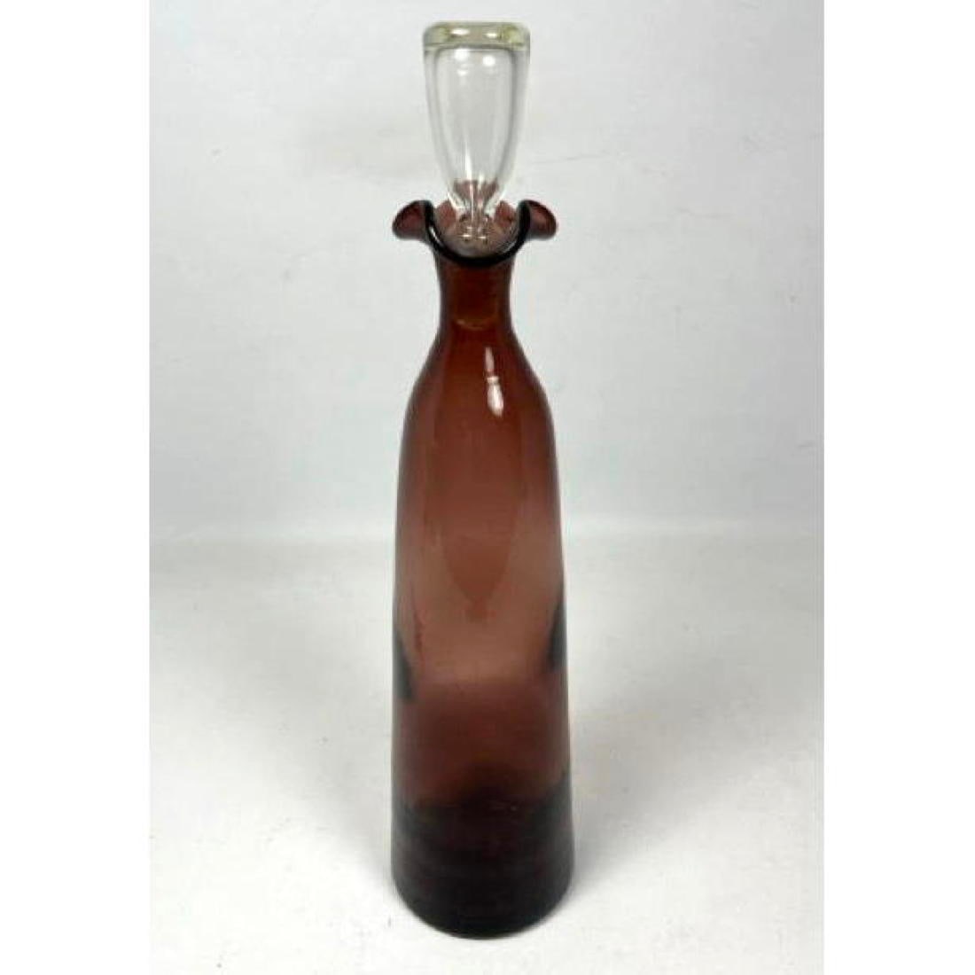 Blenko Stoppered Bottle with Clear Stopper. (1 of 9)