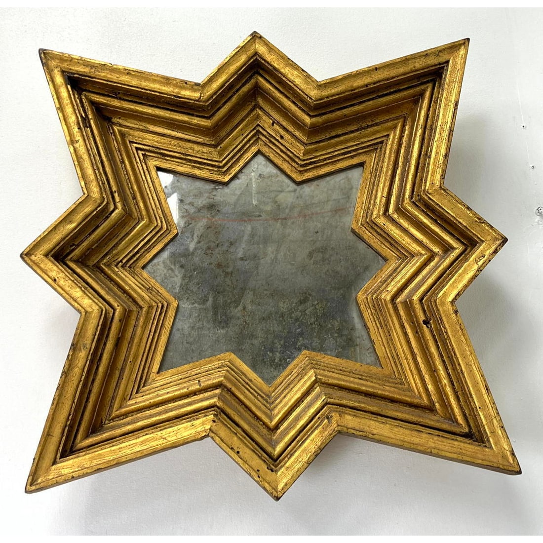 Gold gilt star mirror with deep well frame. (1 of 5)