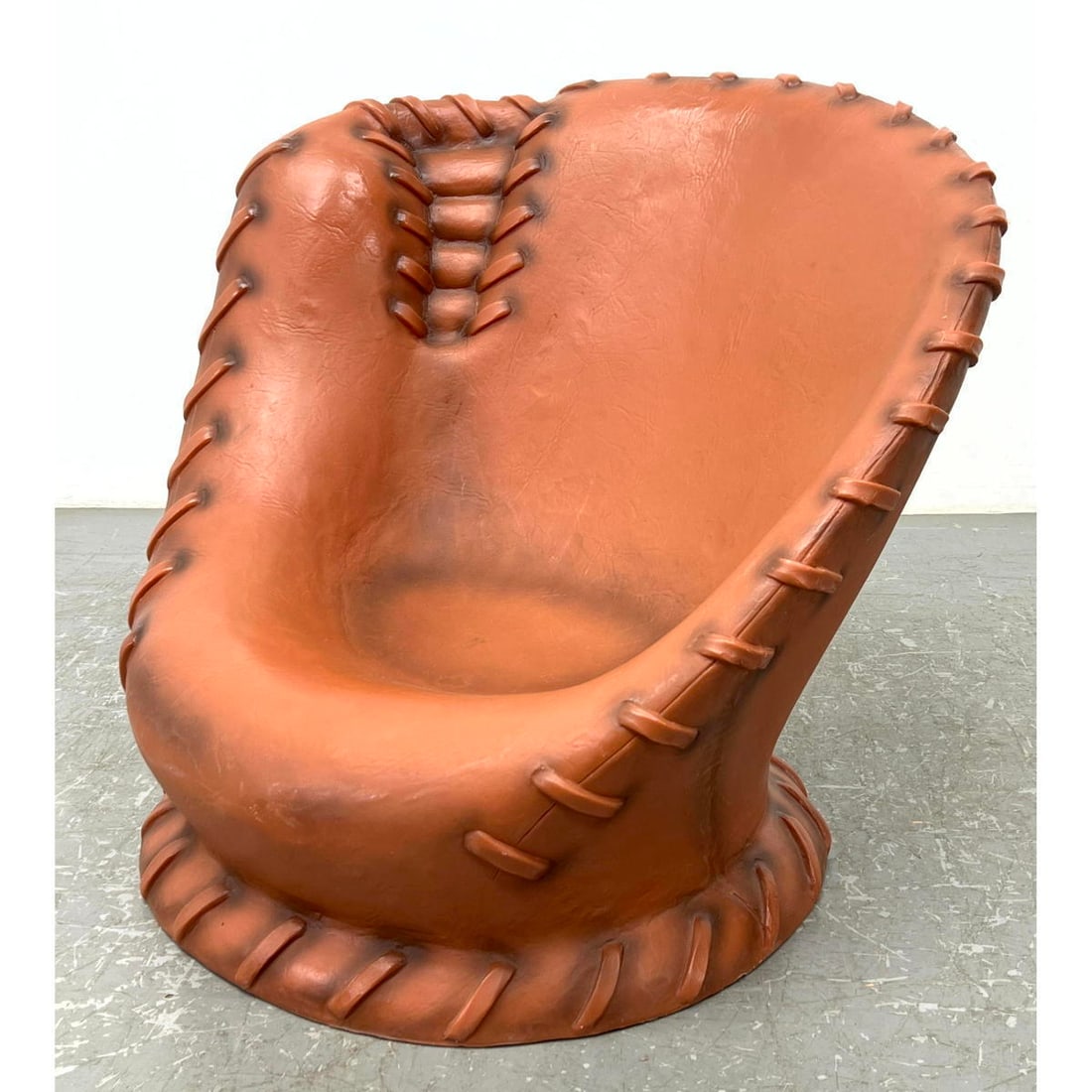 Molded Plastic Baseball Glove Form Chair. Figural Baseball Mitt Chair. Low seat (1 of 7)