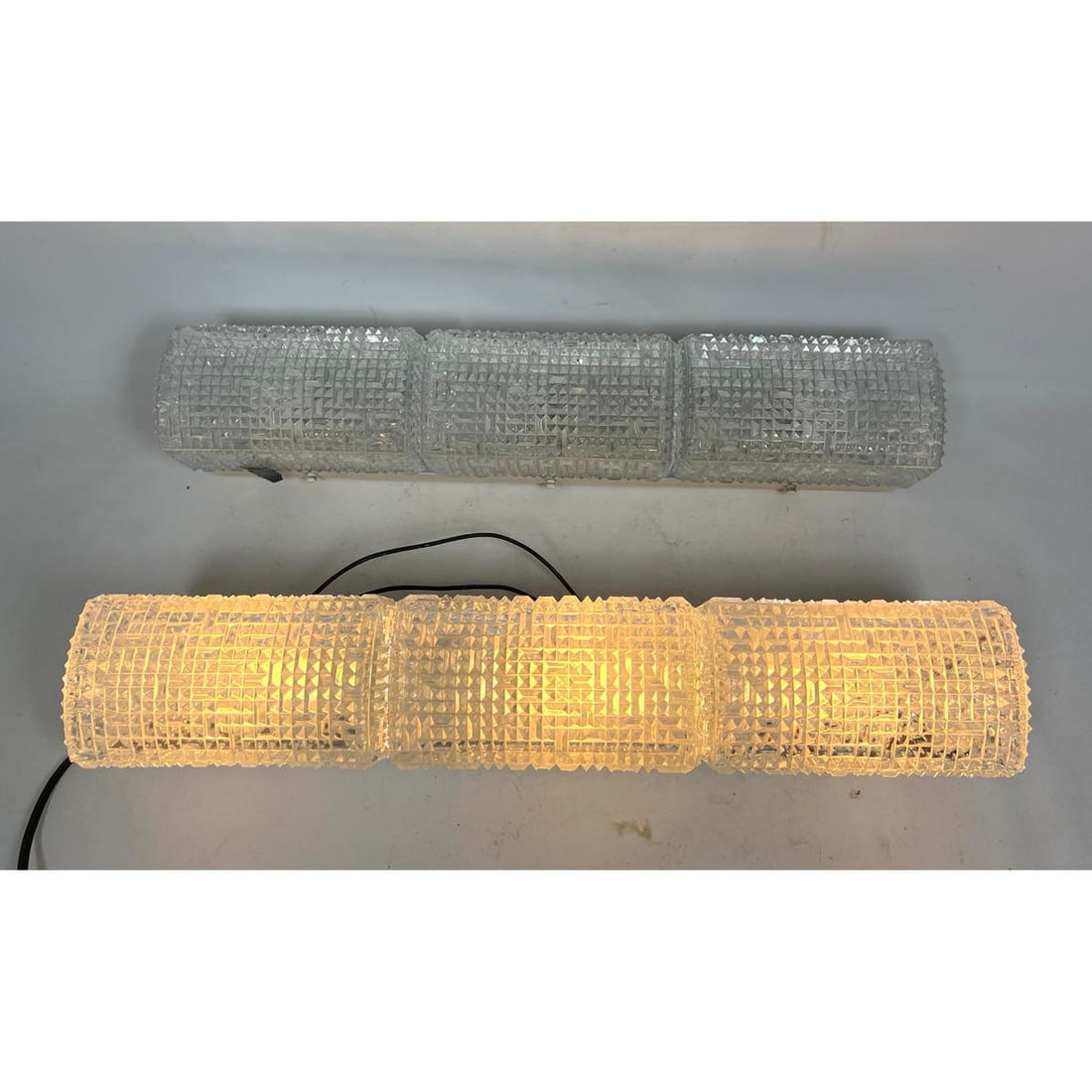 Pair Sciolari Lightolier Ice Cube Sconces. Marked Lightolier. (1 of 5)