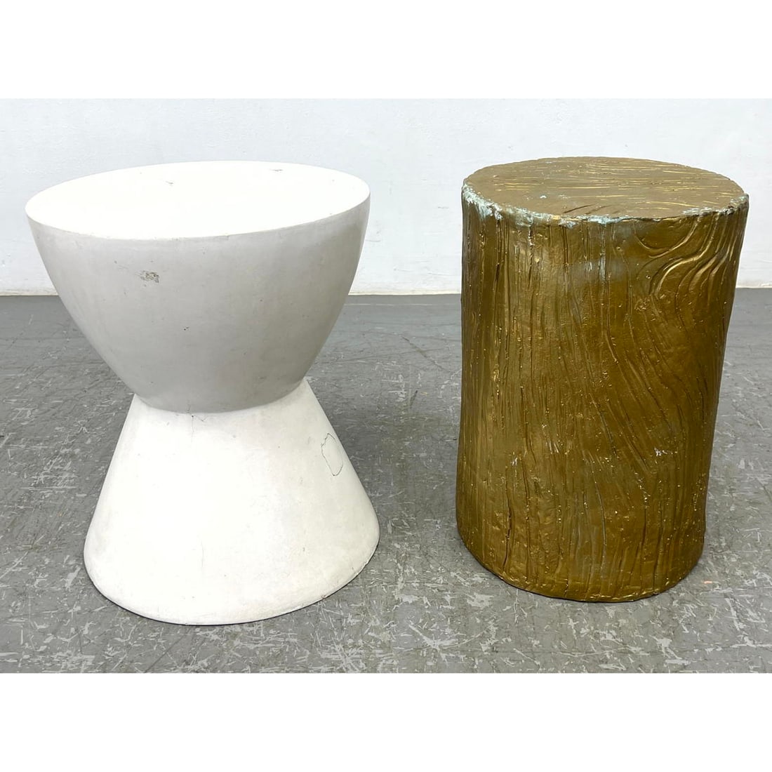 Philippe Starck Style and Gold Painted Faux Bois Plaster Side Tables (1 of 15)