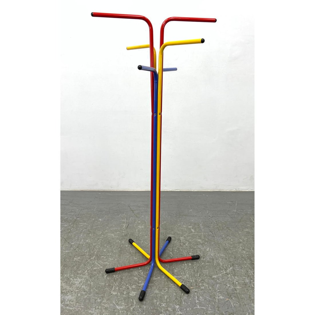 Primary Color Enameled Metal Coat Hat Rack.  Standing.  Modernist style. (1 of 6)