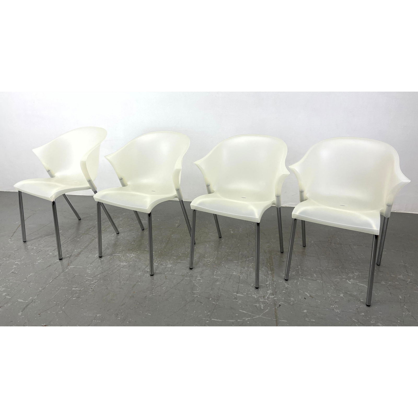 Set 4 MARCO MARAN Stacking Acrylic and chrome Chairs. Stackable. BLA BLA BLA Chairs. Italy (1 of 14)