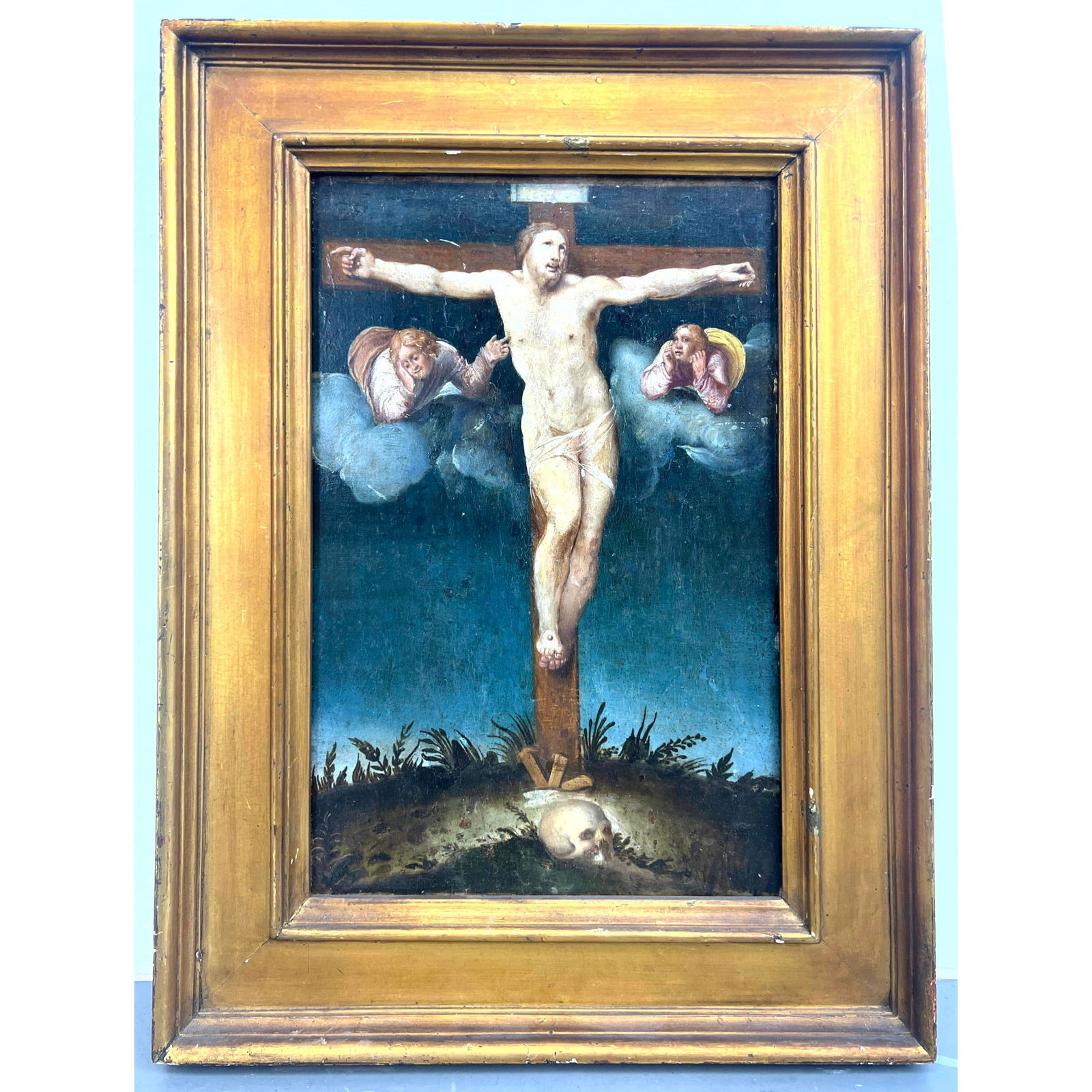 Antique Religious Painting on Panel.  Probably Italian. (1 of 11)