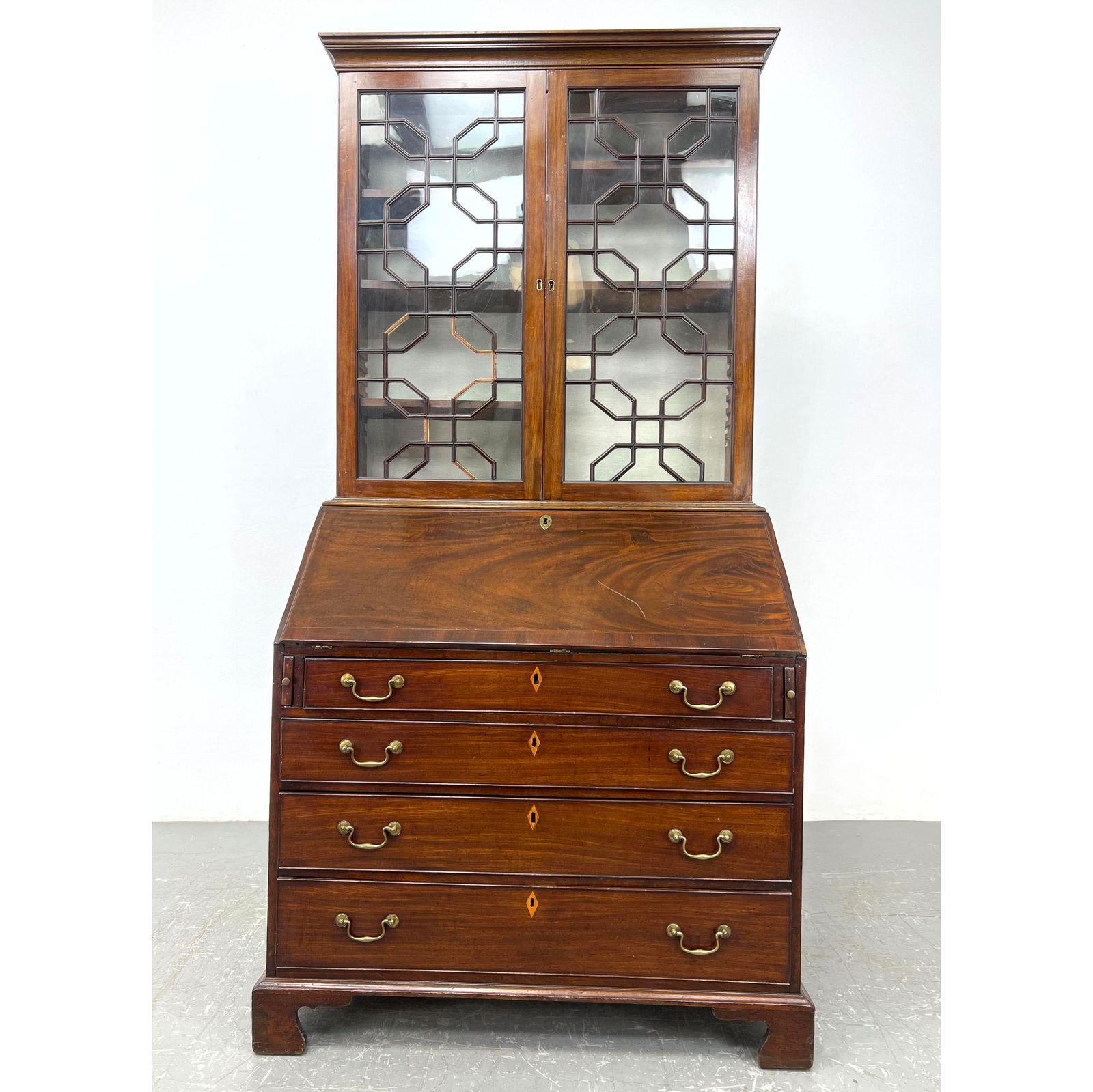 Antique Mahogany Secretary desk. Two piece construction. (1 of 11)