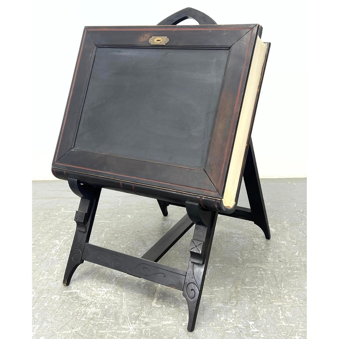 French Victorian Era Portfolio Stand. Easel frame With Closed Portfolio Cabinet. Paris (1 of 20)