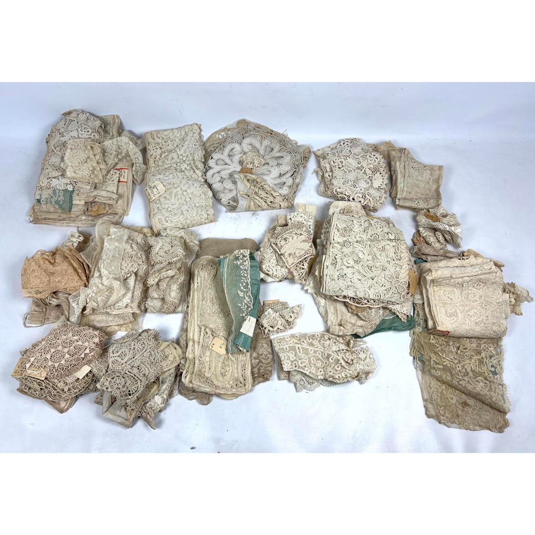 Collection of Vintage and Antique Lace. Most hand made. Borders, Doilies, squares, etc. (1 of 17)