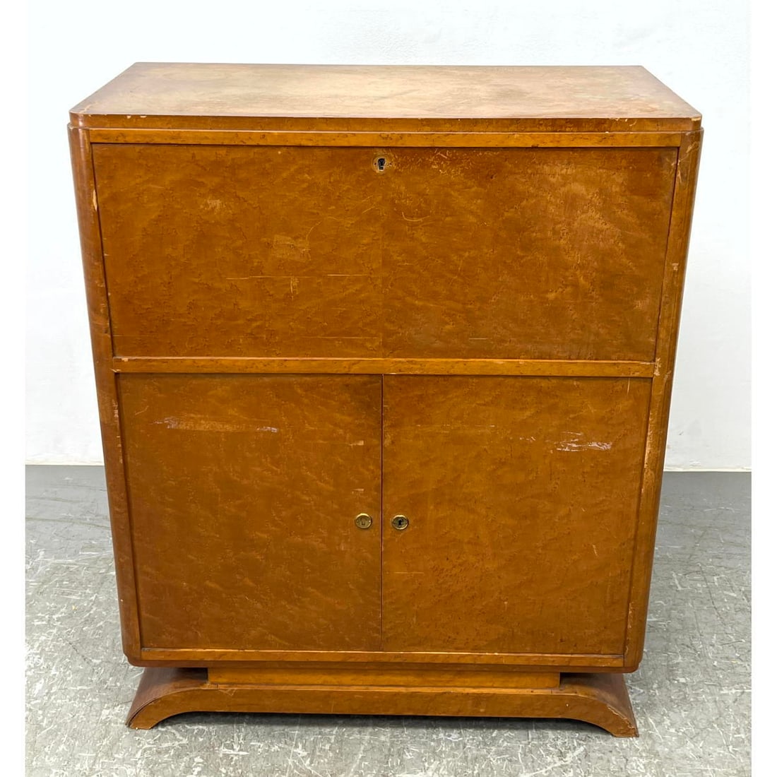 Maple Burl Secretary. French. c. 1930: Maple Burl Secretary. French. c. 1930 Dimensions: Height: 43 inches, Width: 35.5 inches, Depth: 17.5 inches. ---