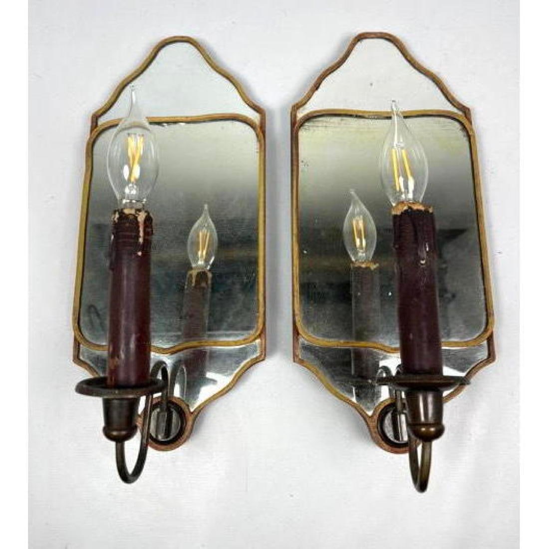 Pair Vintage Edwd. F. Caldwell New York Mirrored Wall Sconces. (1 of 11)