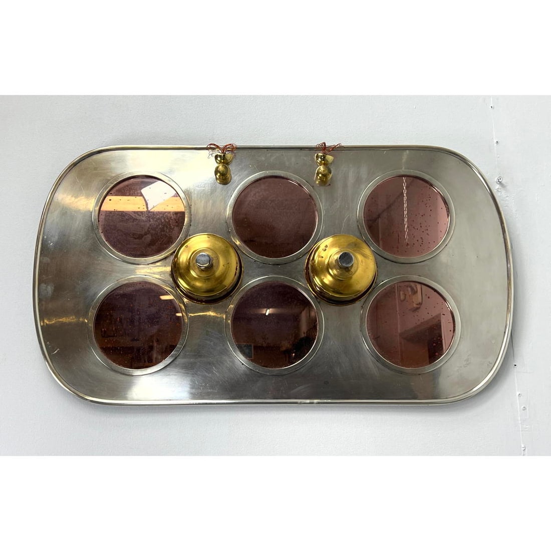 Mirrored and Chrome Wall Sculpture.  Brass accents. Marilyn Mirror Metals (1 of 13)