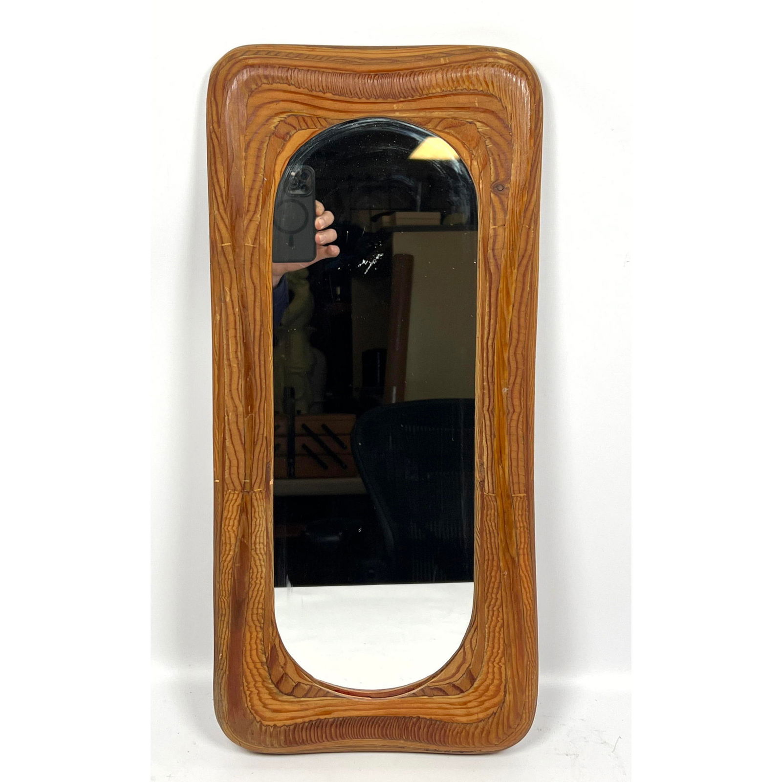 ROBERT HARGRAVE Laminated Wood Wall Mirror. Signed. (1 of 10)