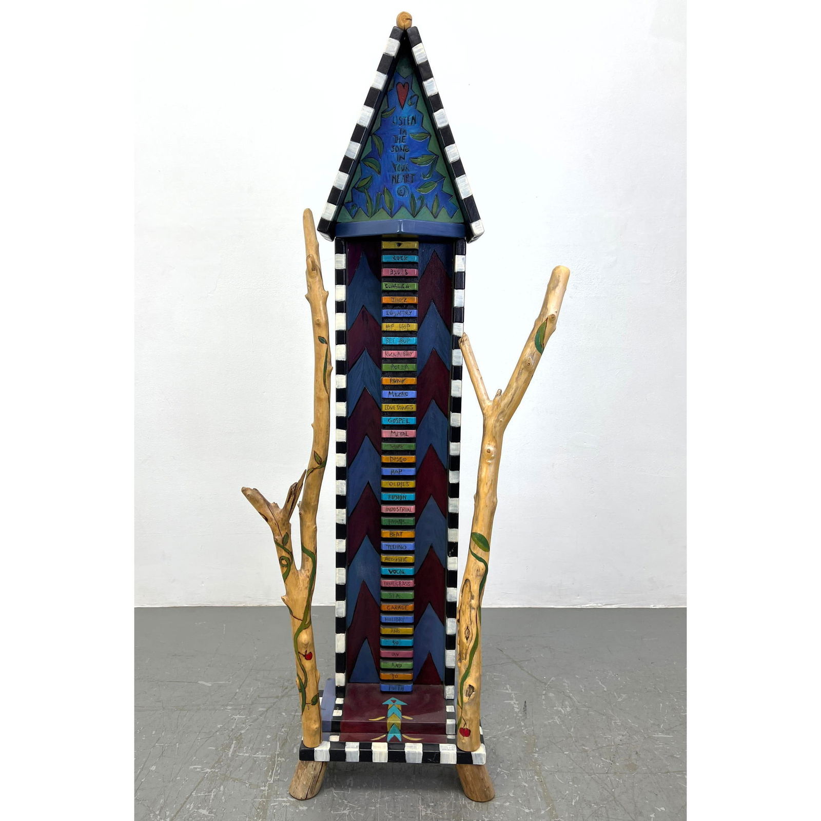 STICKS FURNITURE by SARAH GRANT Music Sculpture 1997. Hand Painted. "Listen to the Song in Your Hear (1 of 18)