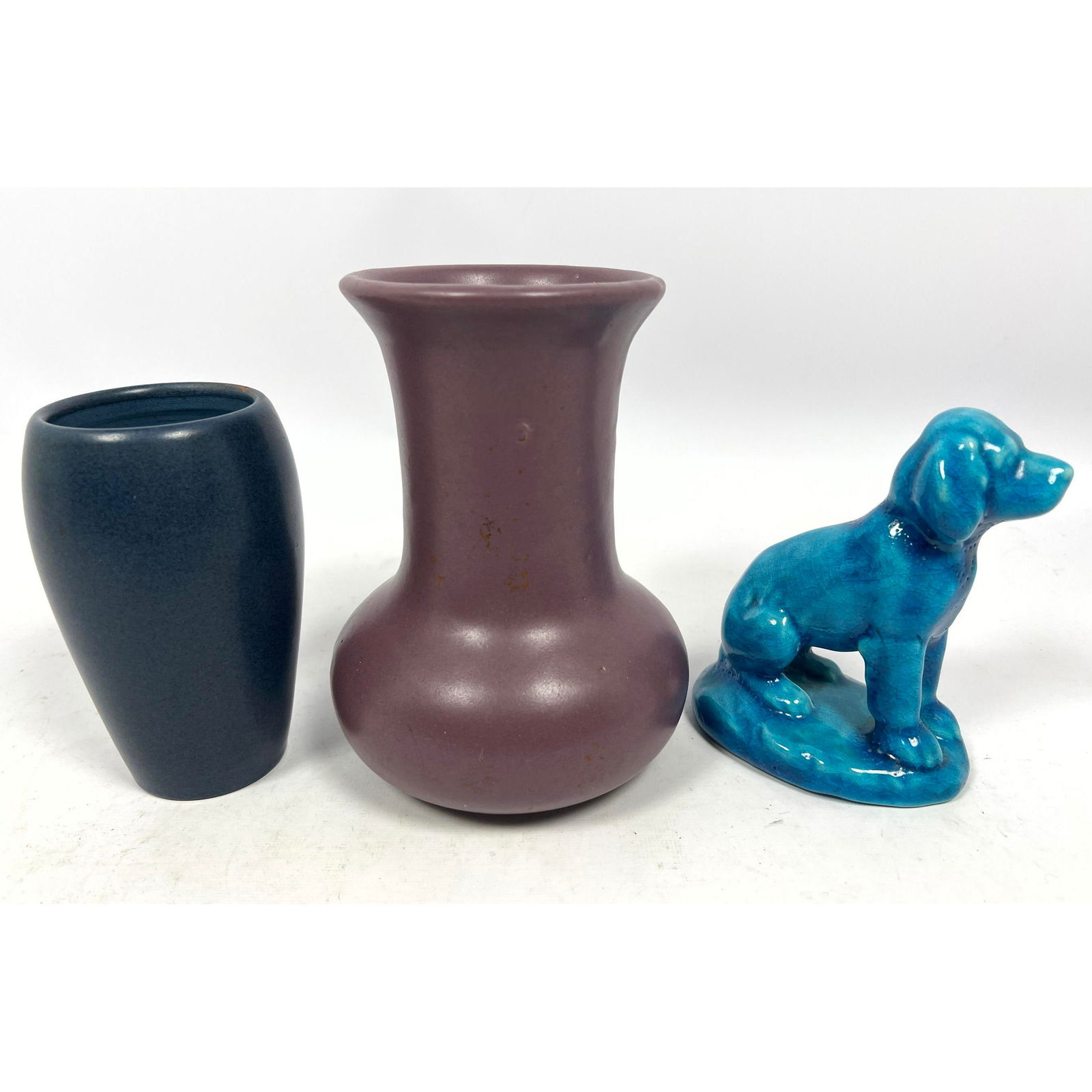 3pcs Pottery.  Marblehead Glazed Ceramic Vase, Unmarked 30/40s Art Pottery Vase, and Stangl Glazed C (1 of 13)