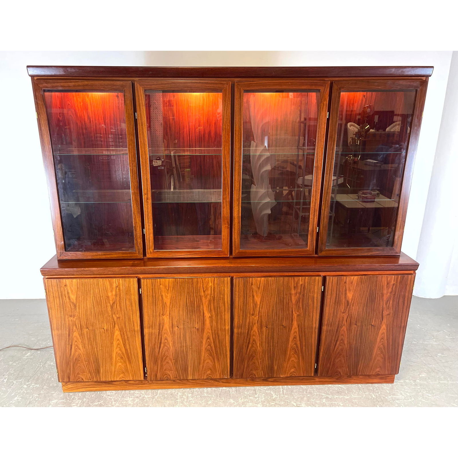 SKOVBY Danish Modern Rosewood China Cabinet Credenza. Two Parts. Lower Credenza with lots of storage (1 of 11)