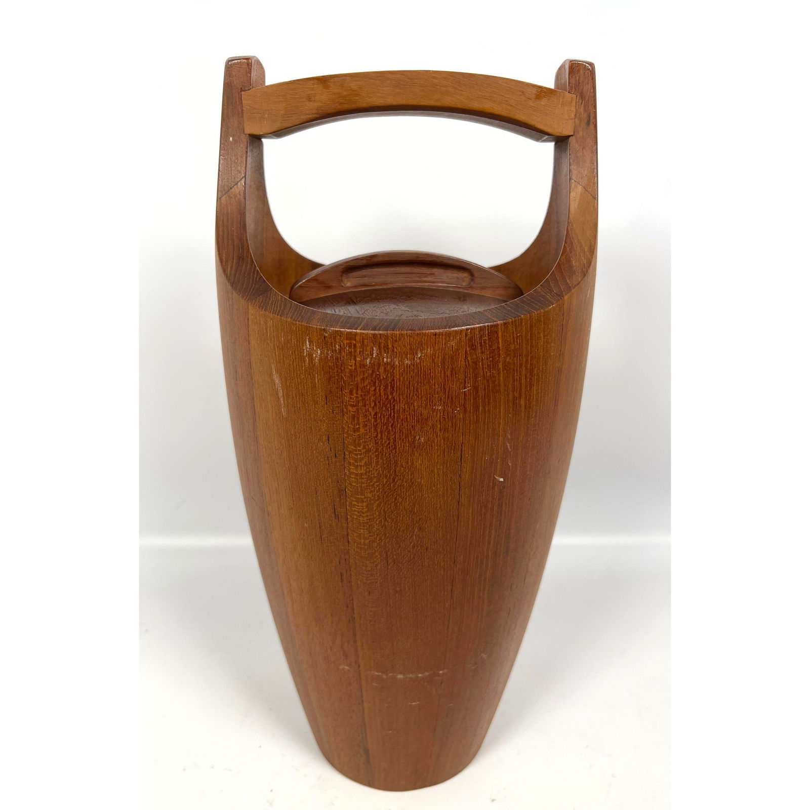 JHQ Jens Quistgaard Danish Staved Teak Ice Bucket. Dansk style. Marked Denmark. (1 of 5)