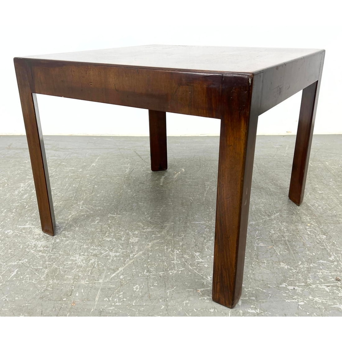Modernist Italian Book Turned Wood Top Side Table. Square Side Table. (1 of 10)