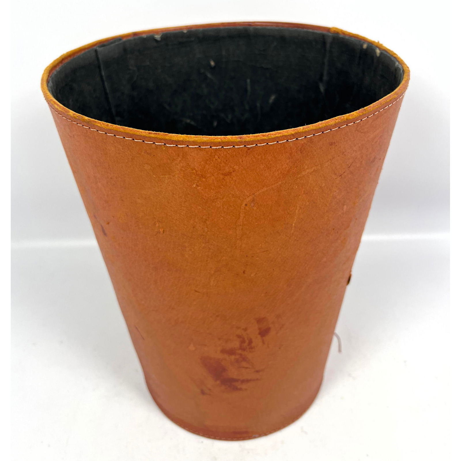 Soft Leather Adnet style Waste Basket (1 of 8)