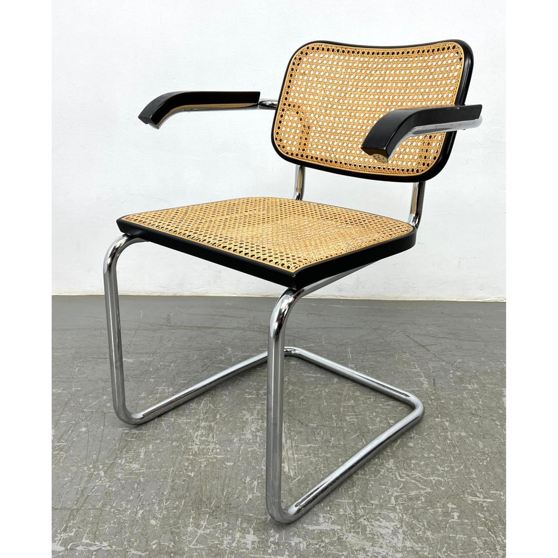 Marcel Breuer Knoll Cesca Cane and Chrome Tube Arm Chair (1 of 9)