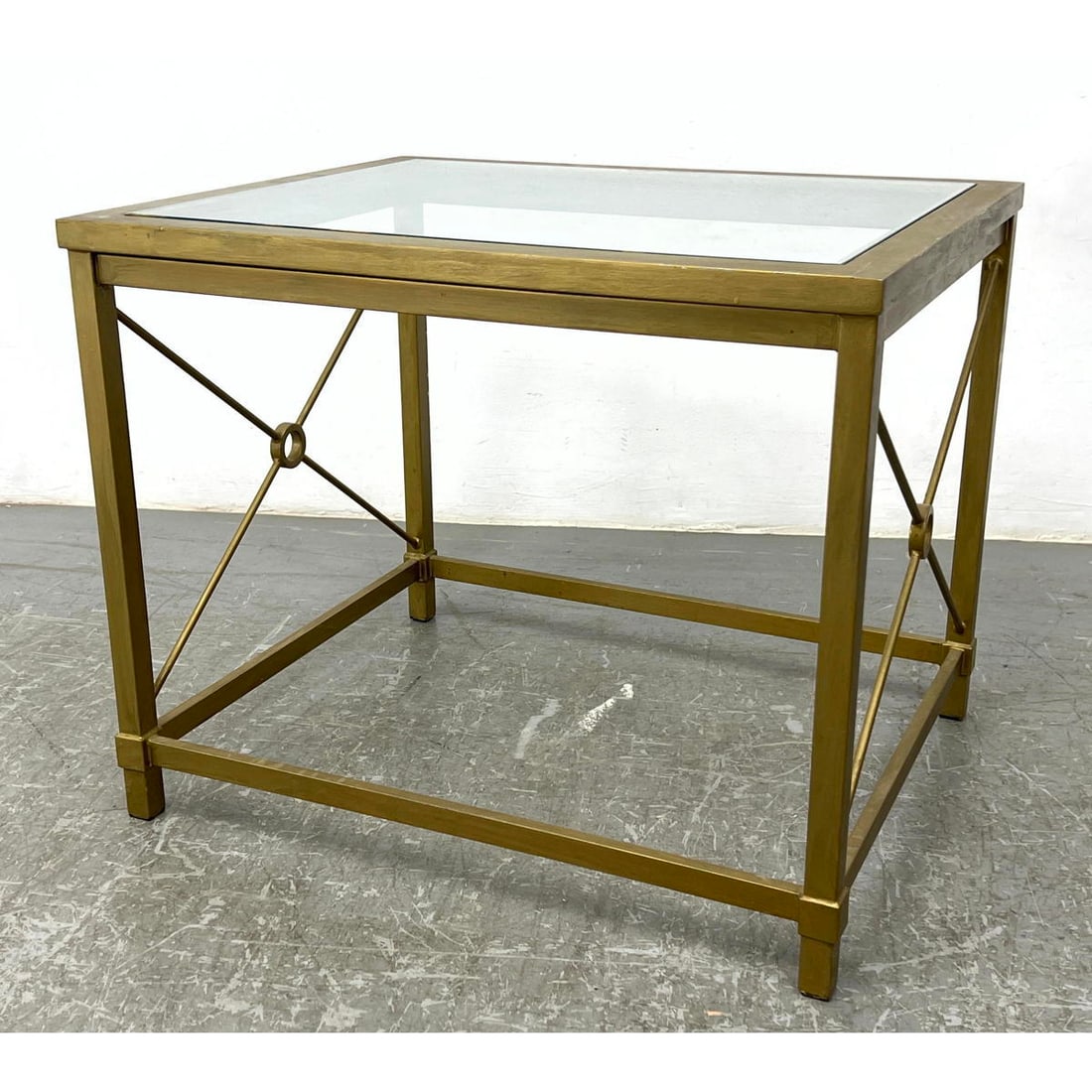 Regency style Glass Top Side End Table. Gilt finish. (1 of 10)