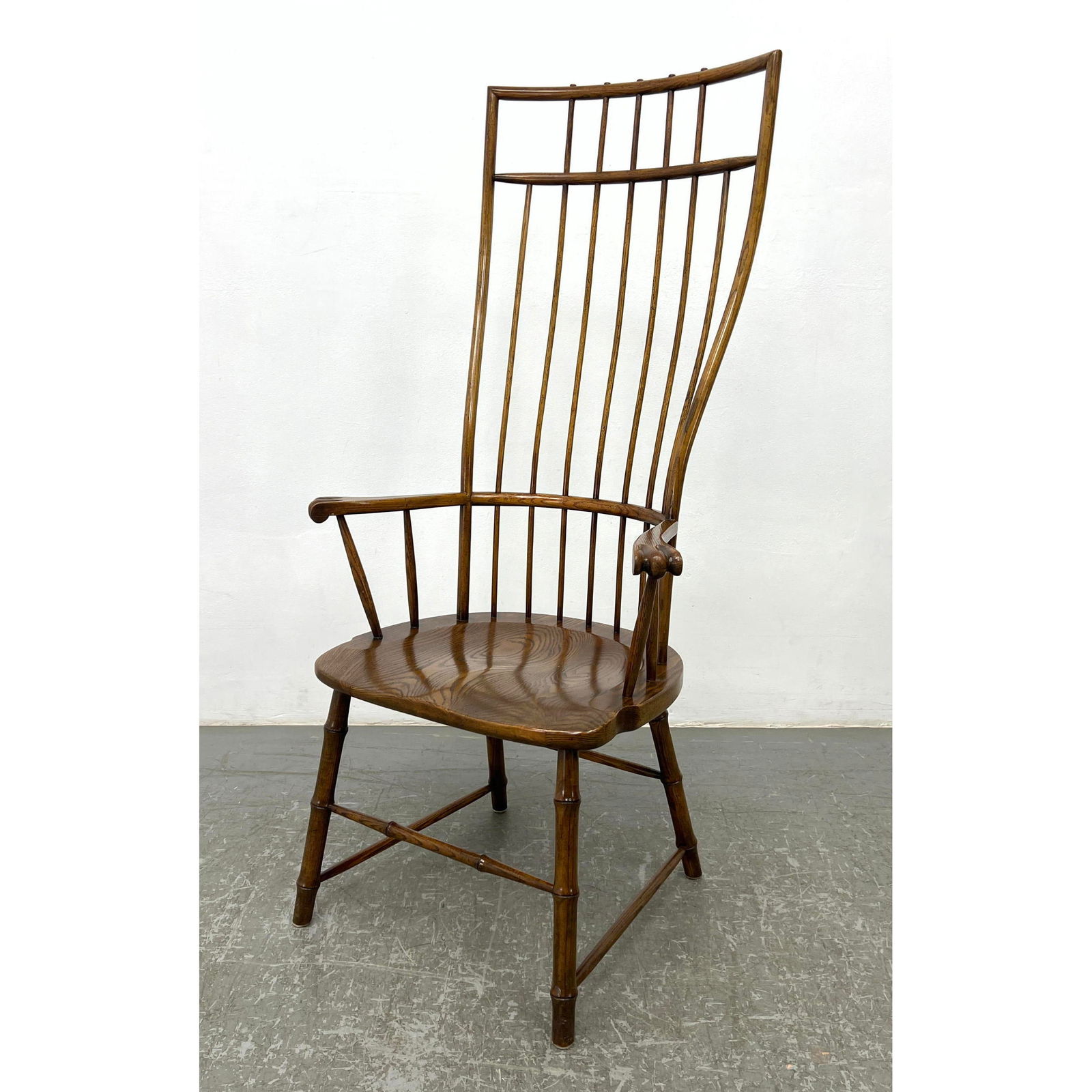 BAKER KNAPP Tall Back Windsor style Arm Chair. Shaped back. Includes original receipt from 1972 (1 of 12)