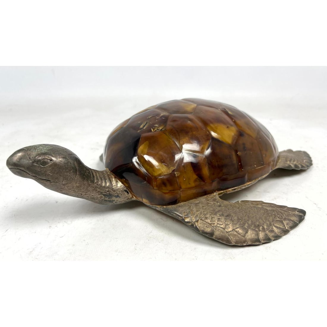 MAITLAND SMITH Faux Tortoise Brass Turtle Sculpture. MS Label. (1 of 11)