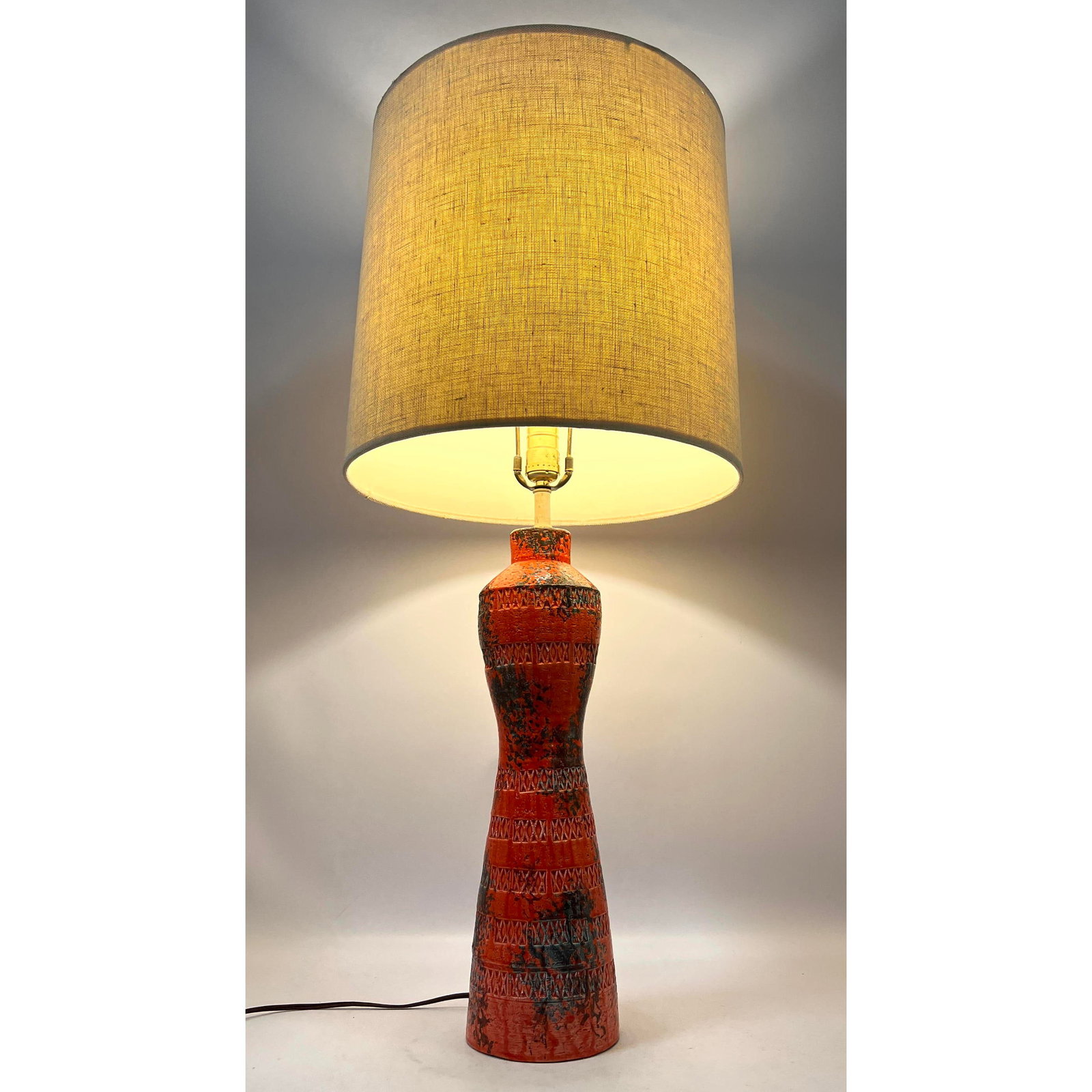 Aldo Londi Italian glazed Pottery Table Lamp. Modernist Lighting. Marked. (1 of 14)