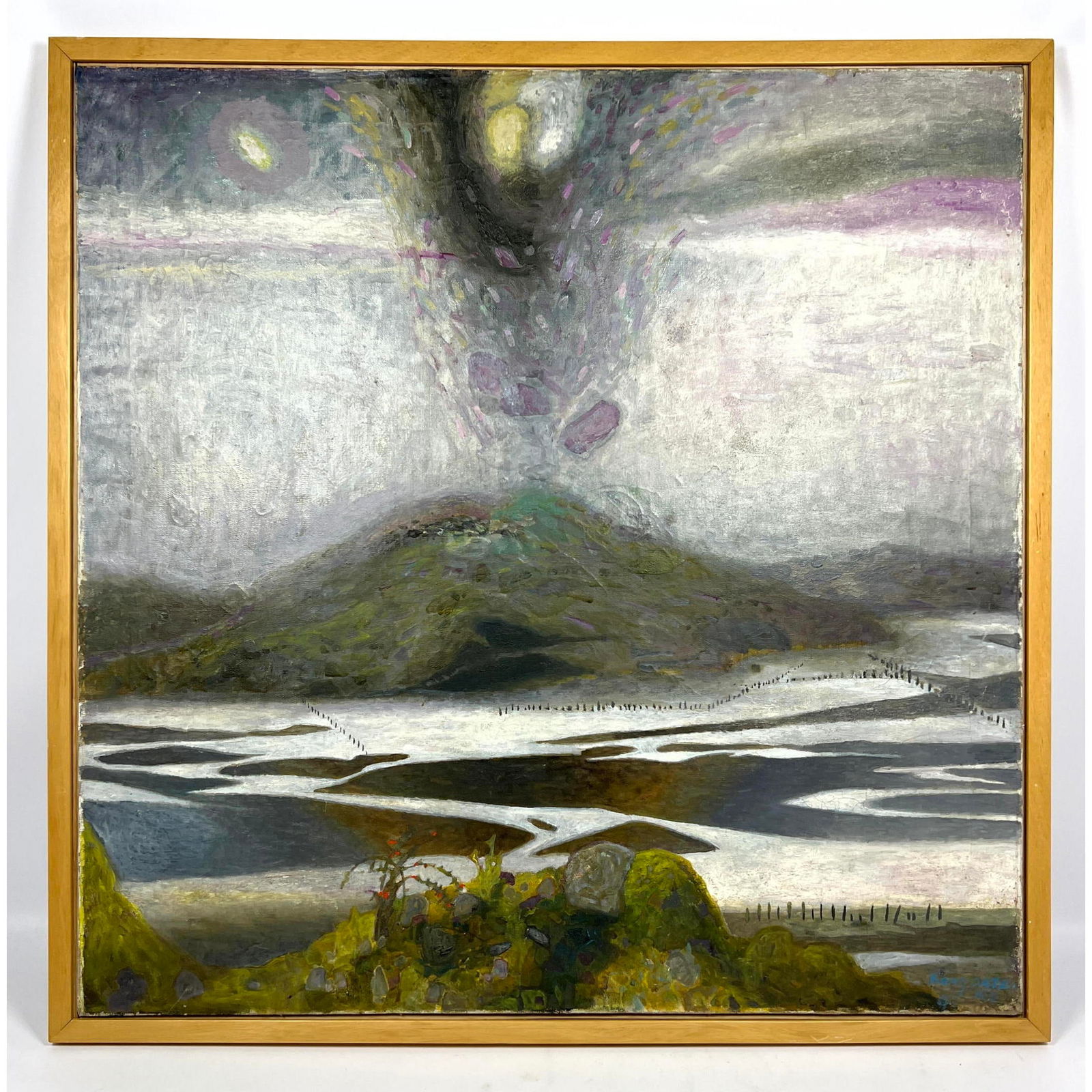 1962 Modernist Landscape with Northern Lights Salty Lake Chokrak” Artist: Svetlana Kondorenko (1 of 13)