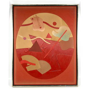 TOSHIHARU KITAGAWA Modernist oil painting. Signed on reverse.: TOSHIHARU KITAGAWA Modernist oil painting. Signed on reverse. Dimensions: Frame Height: 39.5 inches, Frame Width: 31.5 inches. - Image Size: Image Height: 38 inches, Image Width: 30 inches. --- - - We