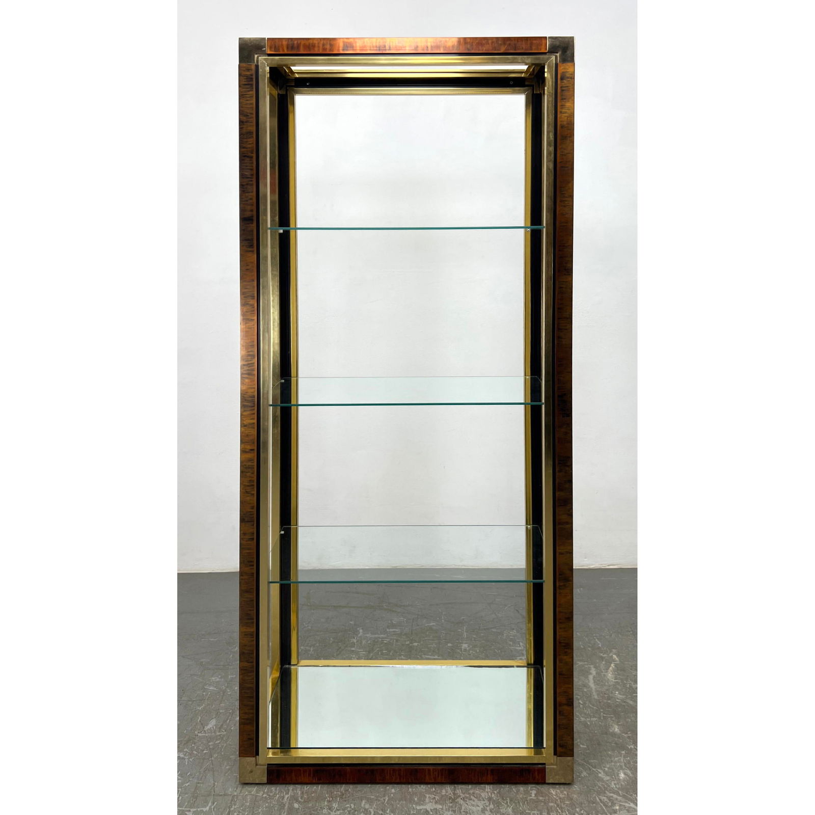 Tortoise Finish and Brass Etagere Shelf Unit. Mastercraft Style. (1 of 13)